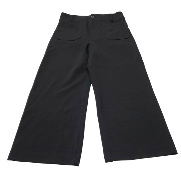 Maeve by Anthropologie The Colette Ponte Crop Wide-Leg Pants Black Womens Sz 31 - Picture 2 of 12